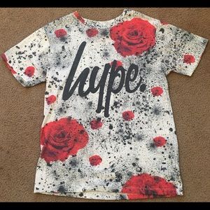 JUST HYPE RED ROSE SPECKLE CREWNECK SHIRT SIZE L